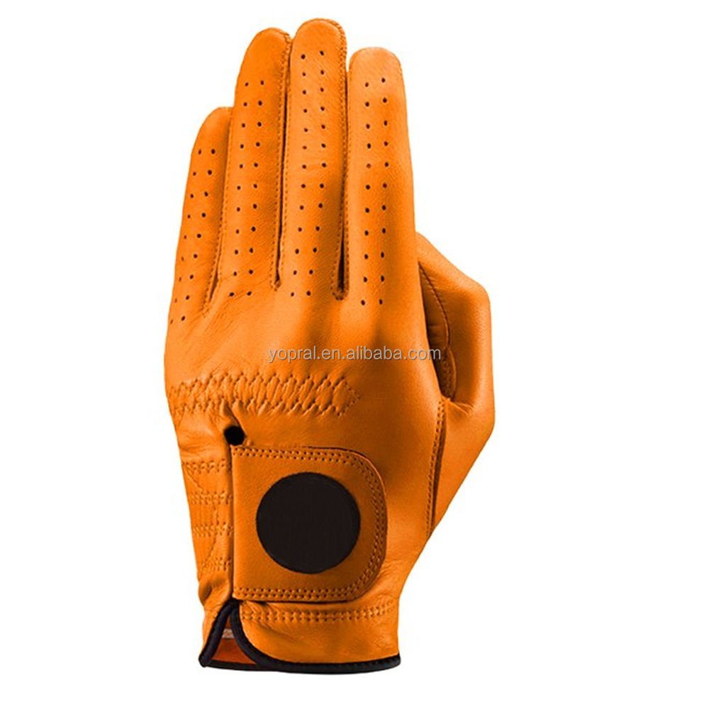 Custom Color Packing Printed Logo Non Slip Cabretta Sheepskin Leather Golf Gloves for Men Premium Grip Gloves - Image 5