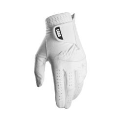 Custom embroidered Cabretta leather golf gloves for men and women with lightweight easy grip design
