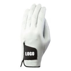 Custom design left-hand sheepskin golf gloves with cabretta leather professional grip for enhanced performance and durability on the golf course