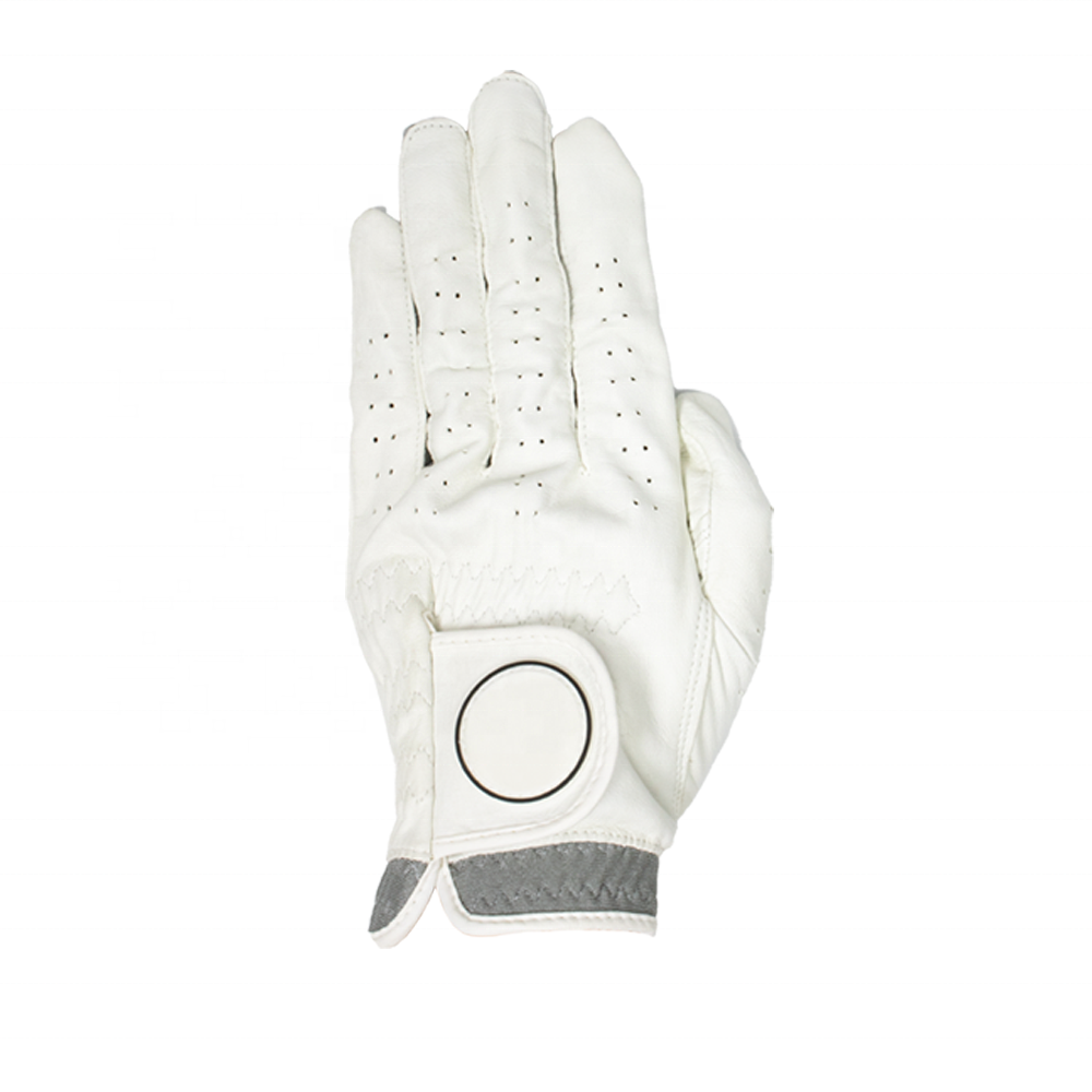 Custom Rubber Logo Golf Gloves – White Soft Cabretta Leather with Lycra – Men & Women Indonesia AAA Quality - Image 5