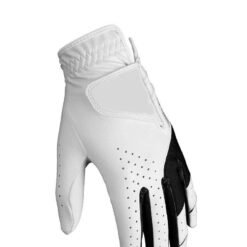 Custom logo golf gloves in high-grade synthetic leather with adjustable wrist closure for unisex left and right hand grip and comfort