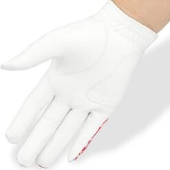 Genuine sheepskin golf gloves for left and right hand in soft breathable Cabretta leather with custom logo branding