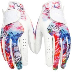 Winter Custom Cabretta Leather Golf Gloves – Soft White Full Color Grip Gloves, Quick Dry & Breathable Sports Wear