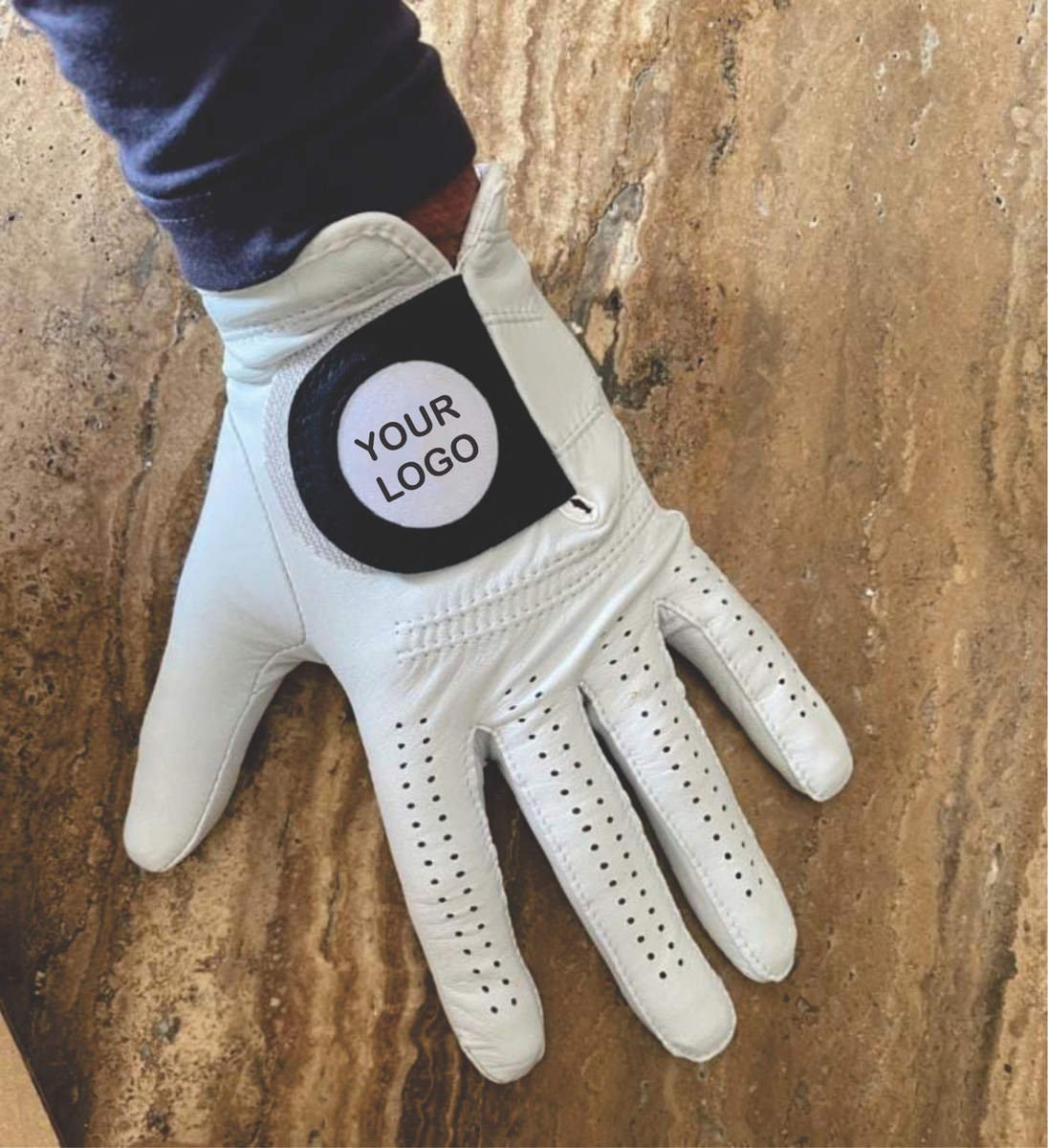 Design Your Own Logo Cabretta Leather Golf Gloves – Soft Full-Color Breathable Custom Sports Gloves for Wholesale - Image 4