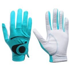Durable Cabretta leather custom logo golf gloves with non-slip grip and breathable design for sports and professional use