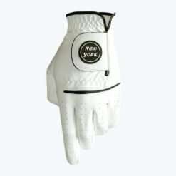 High-quality durable custom golf gloves for men featuring left-hand breathable performance mesh and anti-slip microfiber grip design