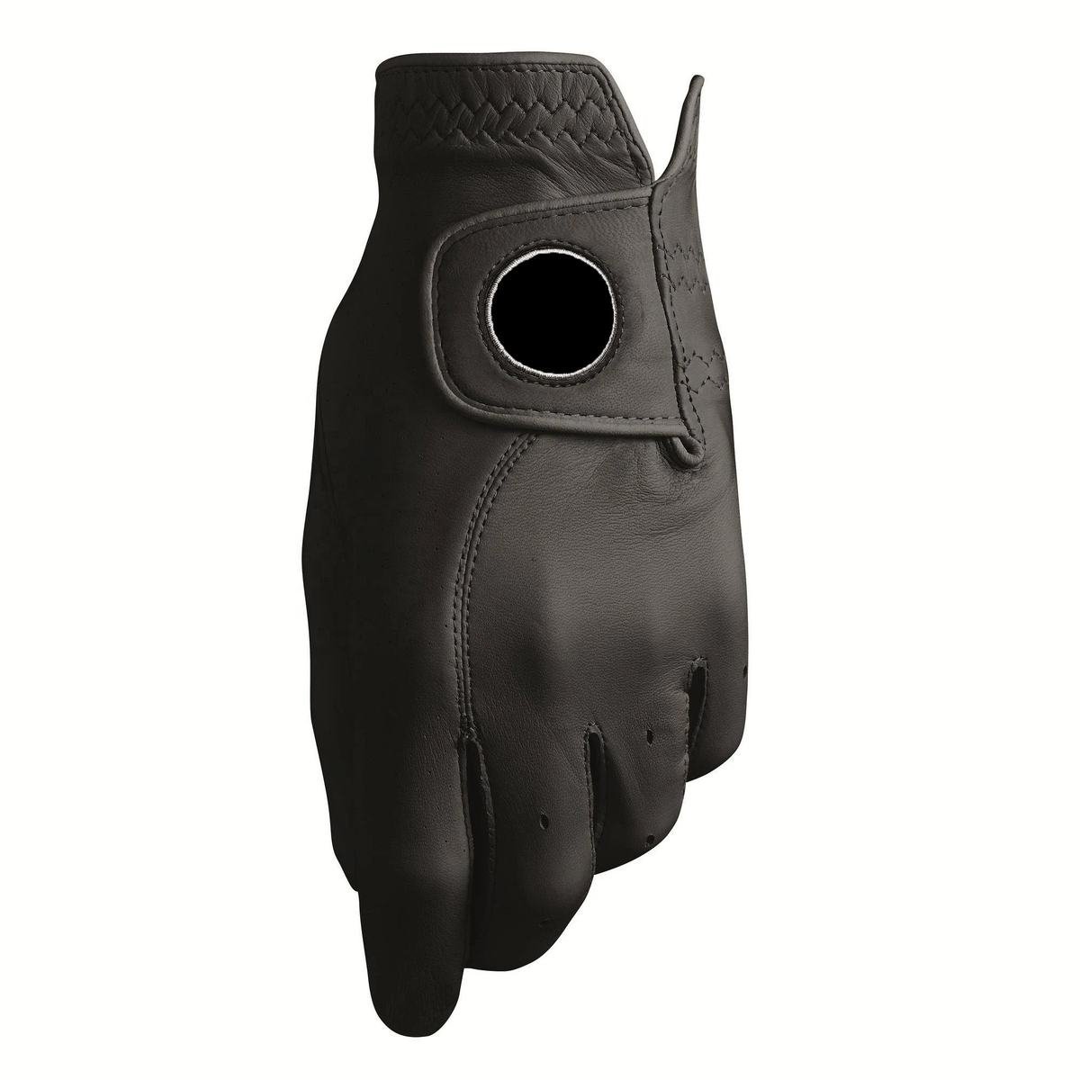 Women's left-hand cabretta leather golf gloves with waterproof sheepskin material and elastic fit for sports performance