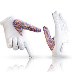 Factory-made Cabretta leather full-finger golf gloves with non-slip grip and breathable design for men, featuring custom logo customisation option