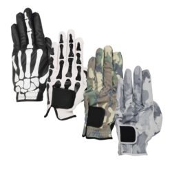 Premium cabretta leather men's golf gloves with breathable mesh panels and secure fit design for golf sports performance