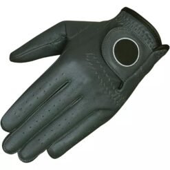 Premium cabretta leather golf gloves with non-slip grip and custom logo branding for wholesale bulk orders