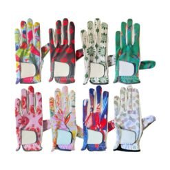 Premium Cabretta leather left-hand golf gloves with customizable factory design for professional golfers