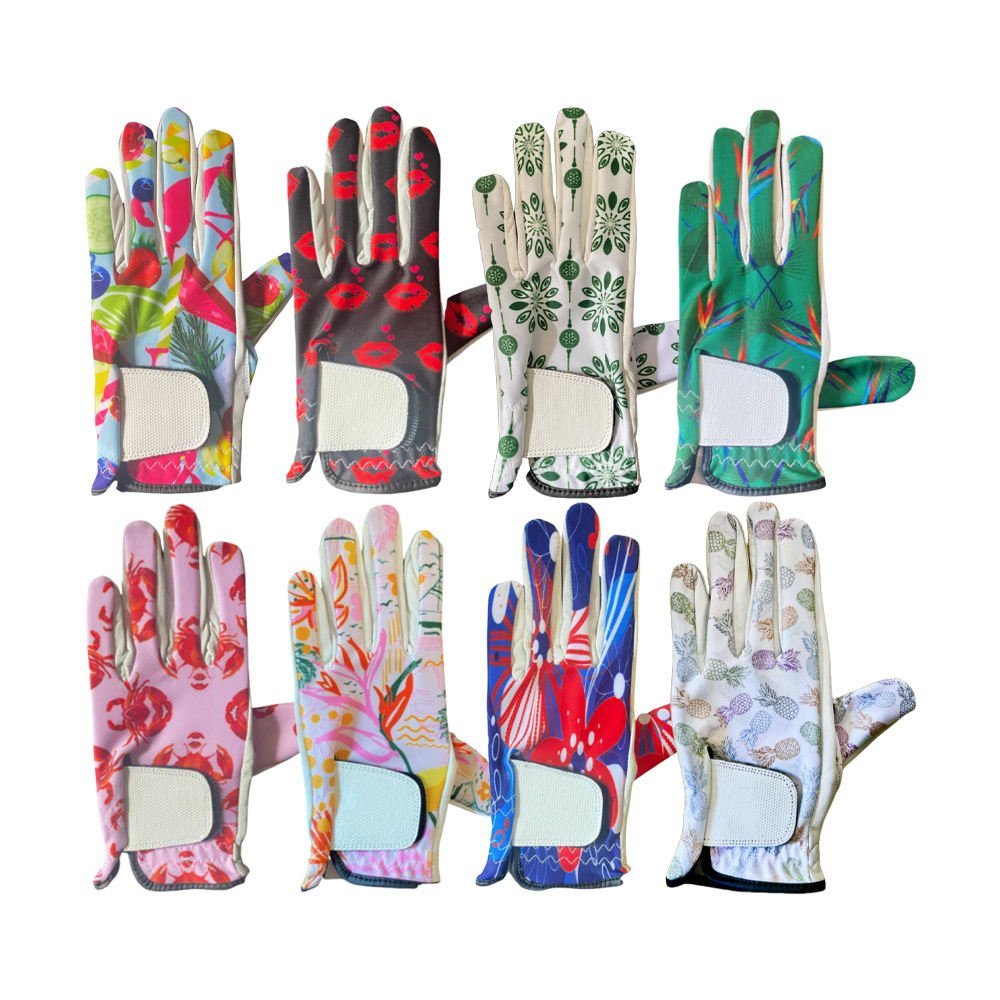Premium Cabretta leather left-hand golf gloves with customizable factory design for professional golfers