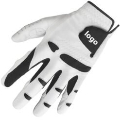 Super soft cabretta leather golf gloves with anti-slip design in white and tan colours showcasing premium lambskin construction for outdoor sports performance