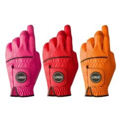 Custom logo cabretta leather golf gloves manufactured for wholesale with premium fit and professional branding options