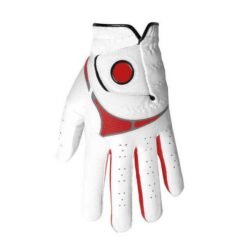 High-quality breathable kids golf gloves with custom digital print design in premium sheepskin leather for all-weather sports performance