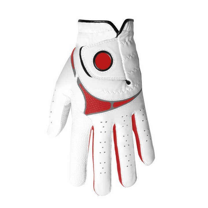 High-quality breathable kids golf gloves with custom digital print design in premium sheepskin leather for all-weather sports performance