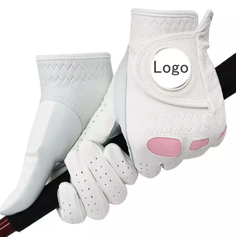 Genuine Cabretta & Synthetic Leather Golf Gloves – White Sports Gloves with Custom Logo Patch Palm, All-Season Comfortable Adult Golf Gloves - Image 5