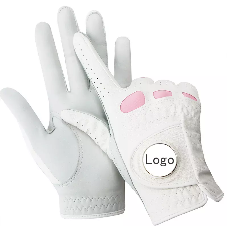 Genuine Cabretta & Synthetic Leather Golf Gloves – White Sports Gloves with Custom Logo Patch Palm, All-Season Comfortable Adult Golf Gloves - Image 6
