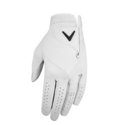 Premium full finger cabretta golf gloves for men and women with breathable synthetic leather construction and custom design options