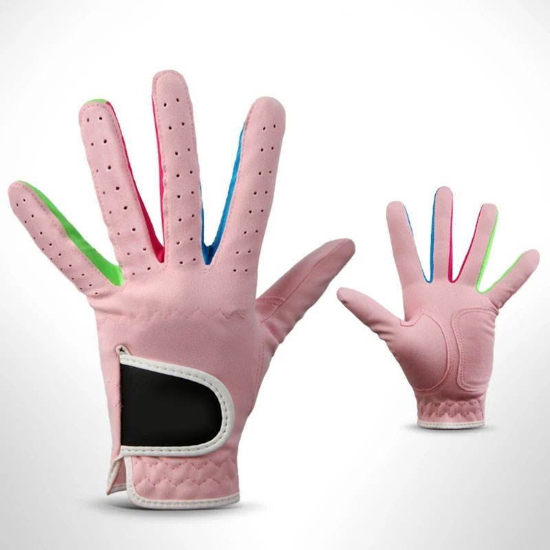 Premium breathable sheepskin men's golf gloves with adjustable wrist strap in multiple colours for outdoor performance and custom bulk orders