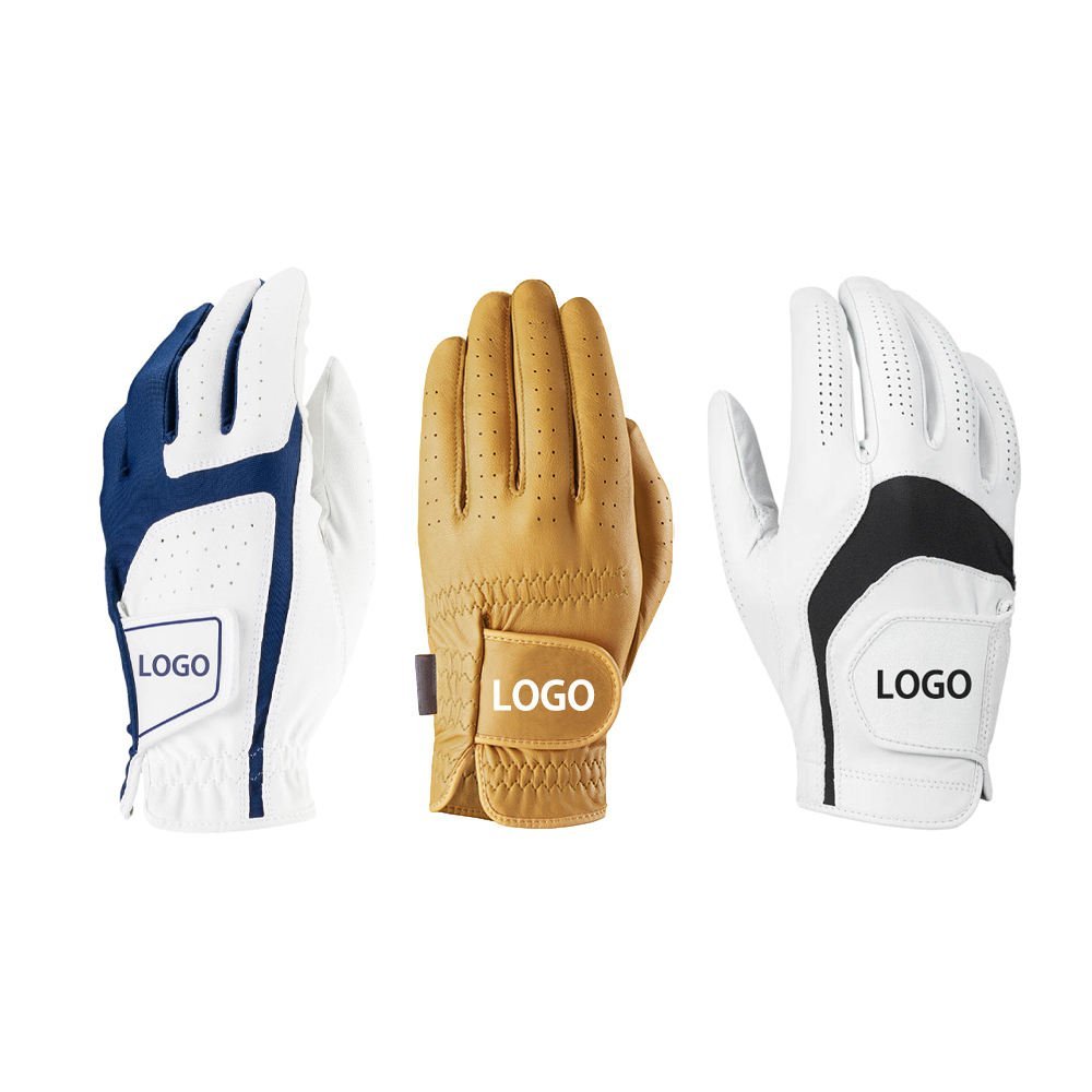 Factory Price Cabretta Leather USA Flag Left Hand Waterproof Golf Glove – Pearl White with Custom Velcro Closure Professional Golf Gloves - Image 2