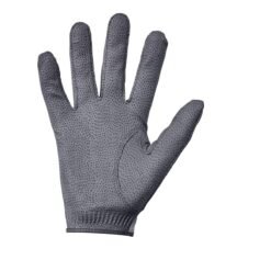 Premium cabretta sheepskin golf gloves for men with soft leather construction and professional grip design in white and camel colours