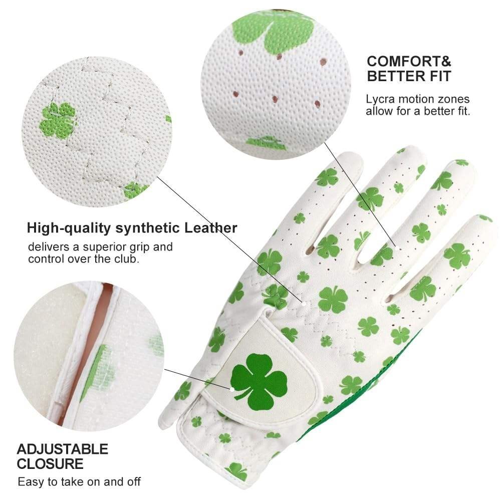 New Arrival Cabretta Leather Golf Gloves Custom Logo Anti Slip White Premium Quality Left Hand Hook & Loop Gloves - Image 7