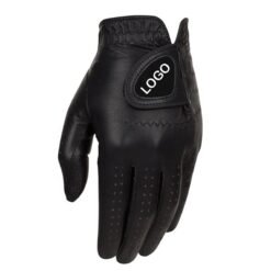 Custom logo golf rain gloves for men in genuine Cabretta leather with professional grip technology and premium packaging