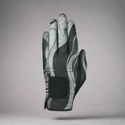 Custom breathable microfiber leather golf gloves for men with hook-loop closure in black