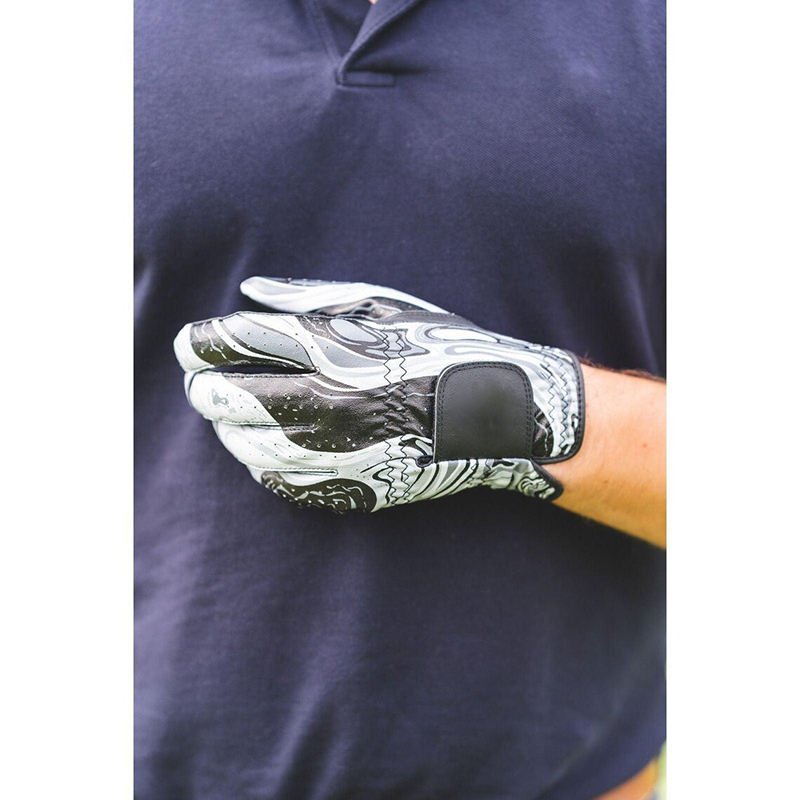 OEM High Quality Custom Breathable Durable Sheepskin Microfiber Leather Golf Gloves Hook & Loop Closure for Men - Image 2