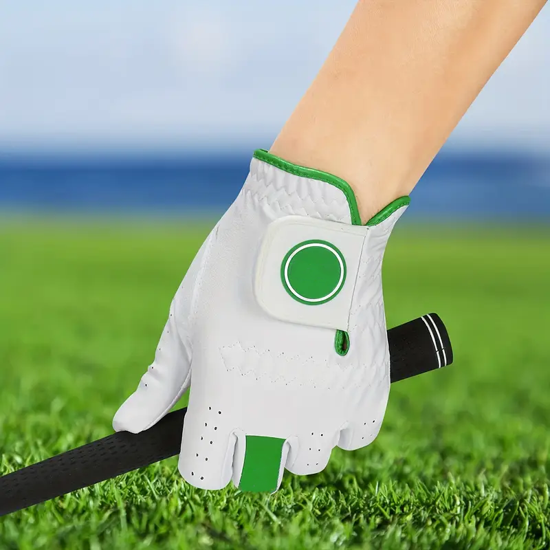 OEM Leather Golf Gloves for Men – Adjustable Strap Soft Cabretta Custom Golf Gloves - Image 5