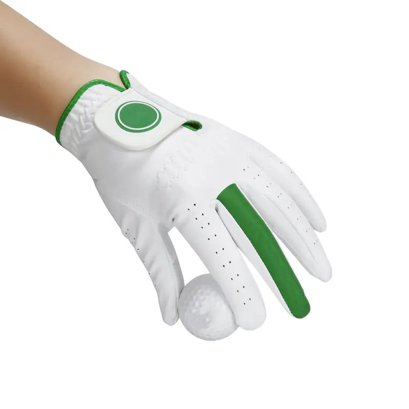 OEM Leather Golf Gloves for Men – Adjustable Strap Soft Cabretta Custom Golf Gloves - Image 4
