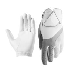 Premium custom leather white full-finger golf gloves for men and women with soft leather construction