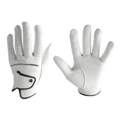 Premium Cabretta leather left hand golf glove with waterproof non-slip grip and custom embroidered logo