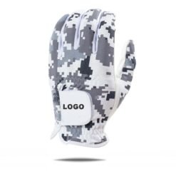 Premium cabretta leather golf glove in white with genuine sheepskin palm showing superior grip and durability for professional performance