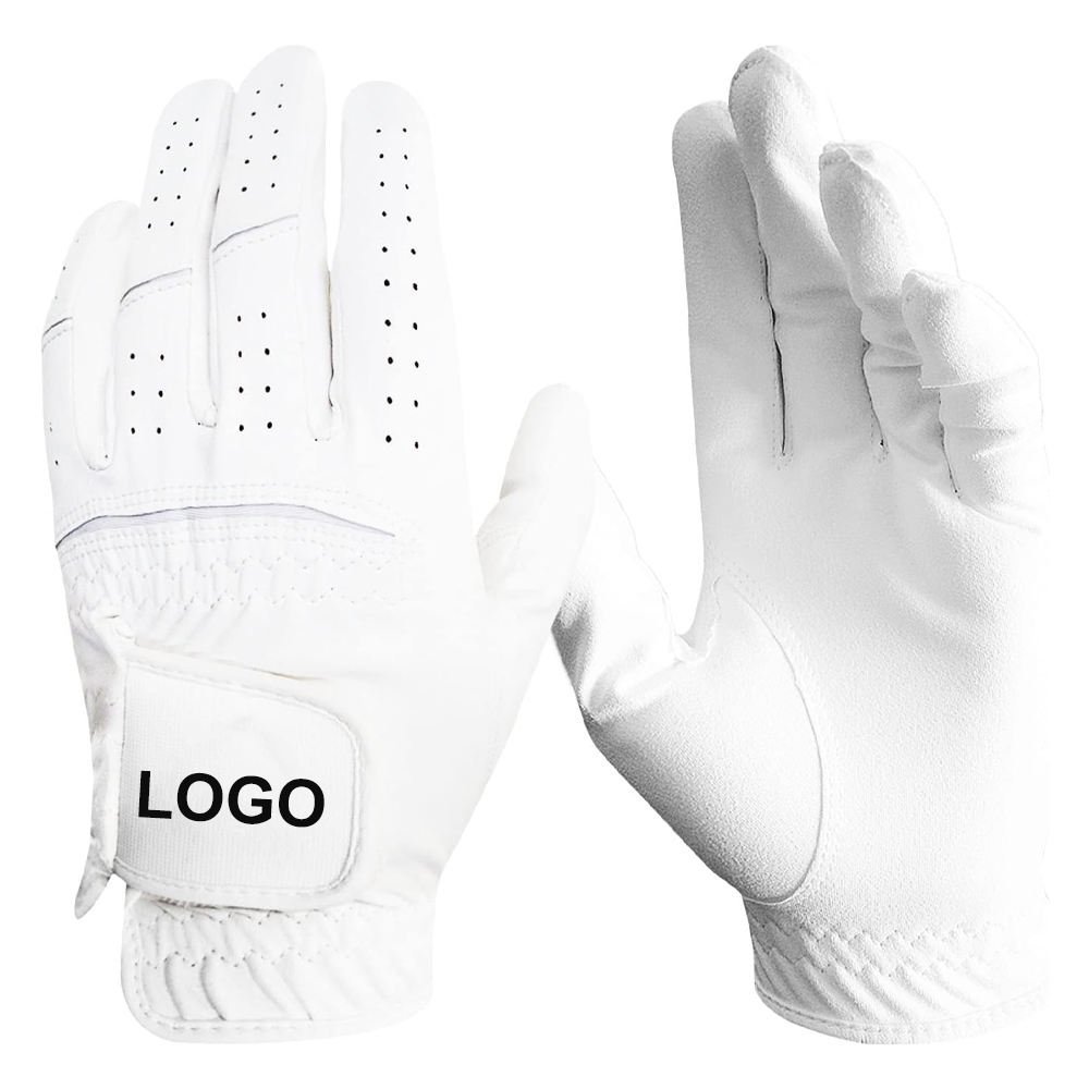 Custom men women golf gloves in cadet and extended sizes S to XXL with premium cabretta leather construction and left-hand fit for enhanced comfort