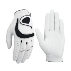 Professional-grade cabretta leather golf gloves with enhanced grip and soft custom fit for competition play