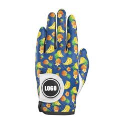Professional cabretta leather golf gloves for men and women featuring custom logo branding and premium fit design