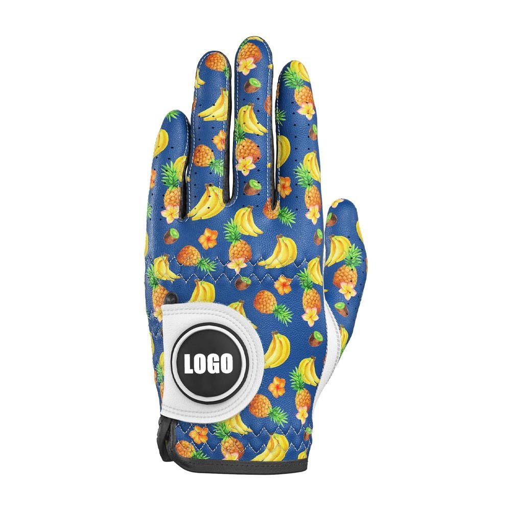 Professional cabretta leather golf gloves for men and women featuring custom logo branding and premium fit design