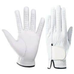 Wholesale real cabretta leather golf gloves in custom colors, breathable left-hand unisex design for professional golfers and corporate teams