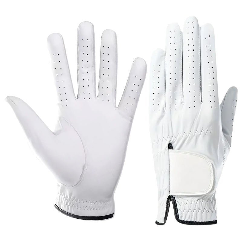 Wholesale real cabretta leather golf gloves in custom colors, breathable left-hand unisex design for professional golfers and corporate teams