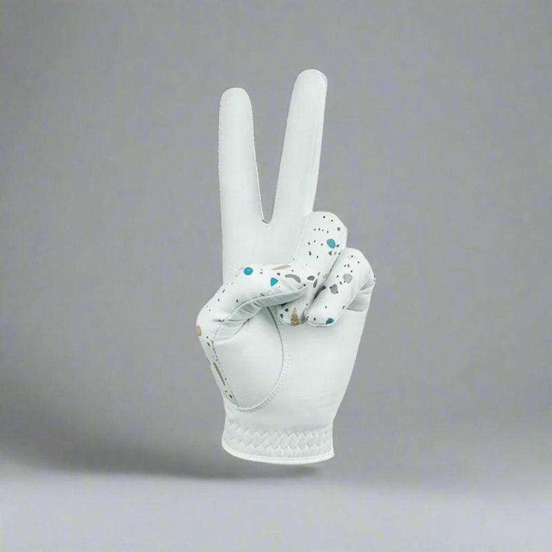 Wholesale custom golf gloves in sheepskin microfiber with adjustable hook-loop wrist strap for men's comfort and grip