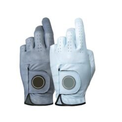 "Premium full-finger sheepskin golf gloves with windproof design and customizable branding options for wholesale bulk orders