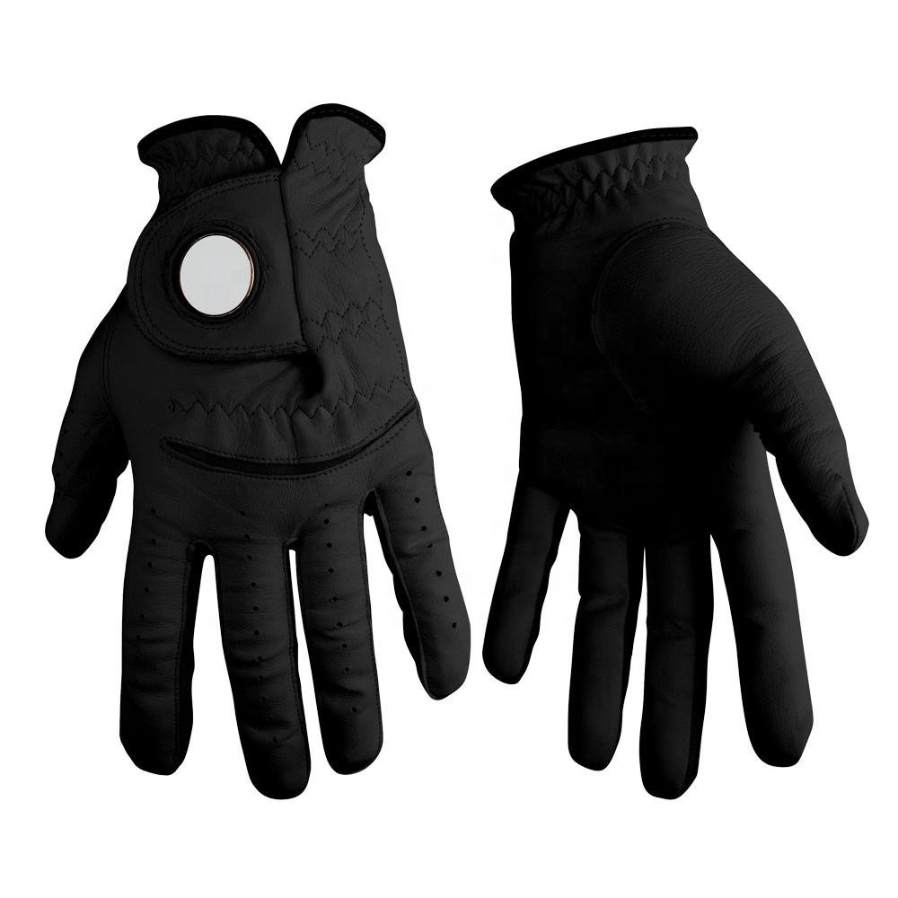 Wholesale professional golf gloves with custom logo embroidery for men and women displayed in bulk packaging