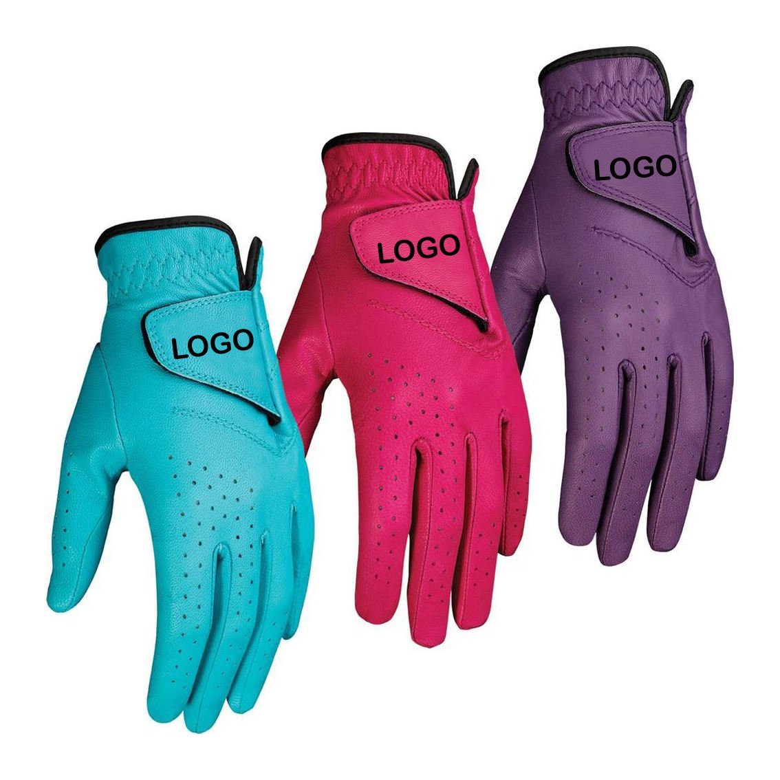 Red leather golf gloves for men and women with soft grip technology and breathable all-weather design