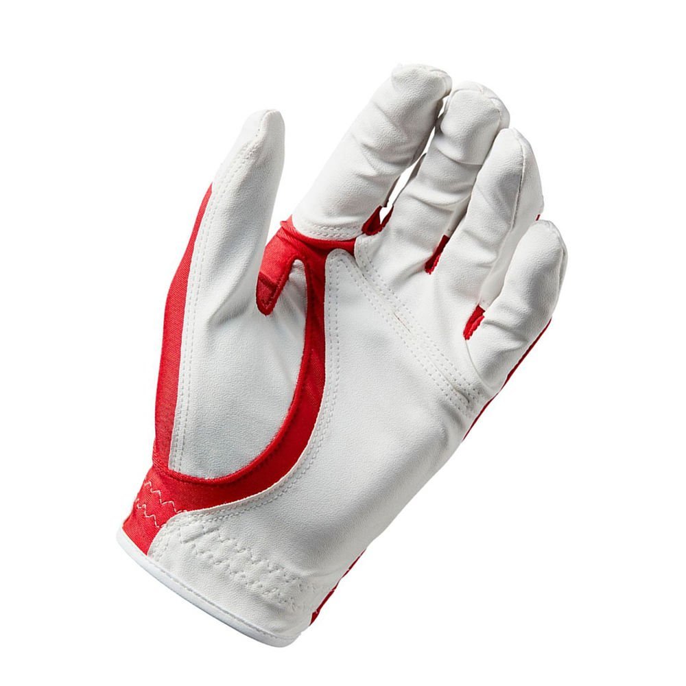 Wholesale Stylish Cabretta Leather Golf Gloves | Anti-Slip Full Finger Breathable Custom Logo Red & White Design - Image 6