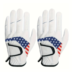 Waterproof cabretta leather left-hand golf glove unisex design available in multiple sizes for wholesale and bulk orders