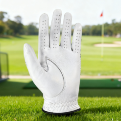 Wholesale Yopral Cabretta leather golf gloves with anti-slip grip, available in custom sizes for men and women