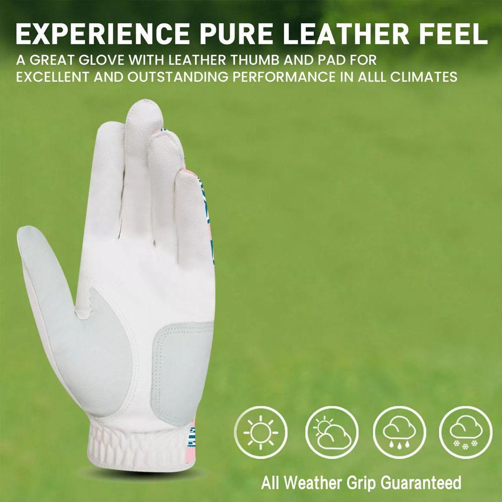 Women’s Leather Golf Glove with Ball Marker – Rain Resistant Left Hand Glove for Right Handed Golfers with Custom Logo - Image 2