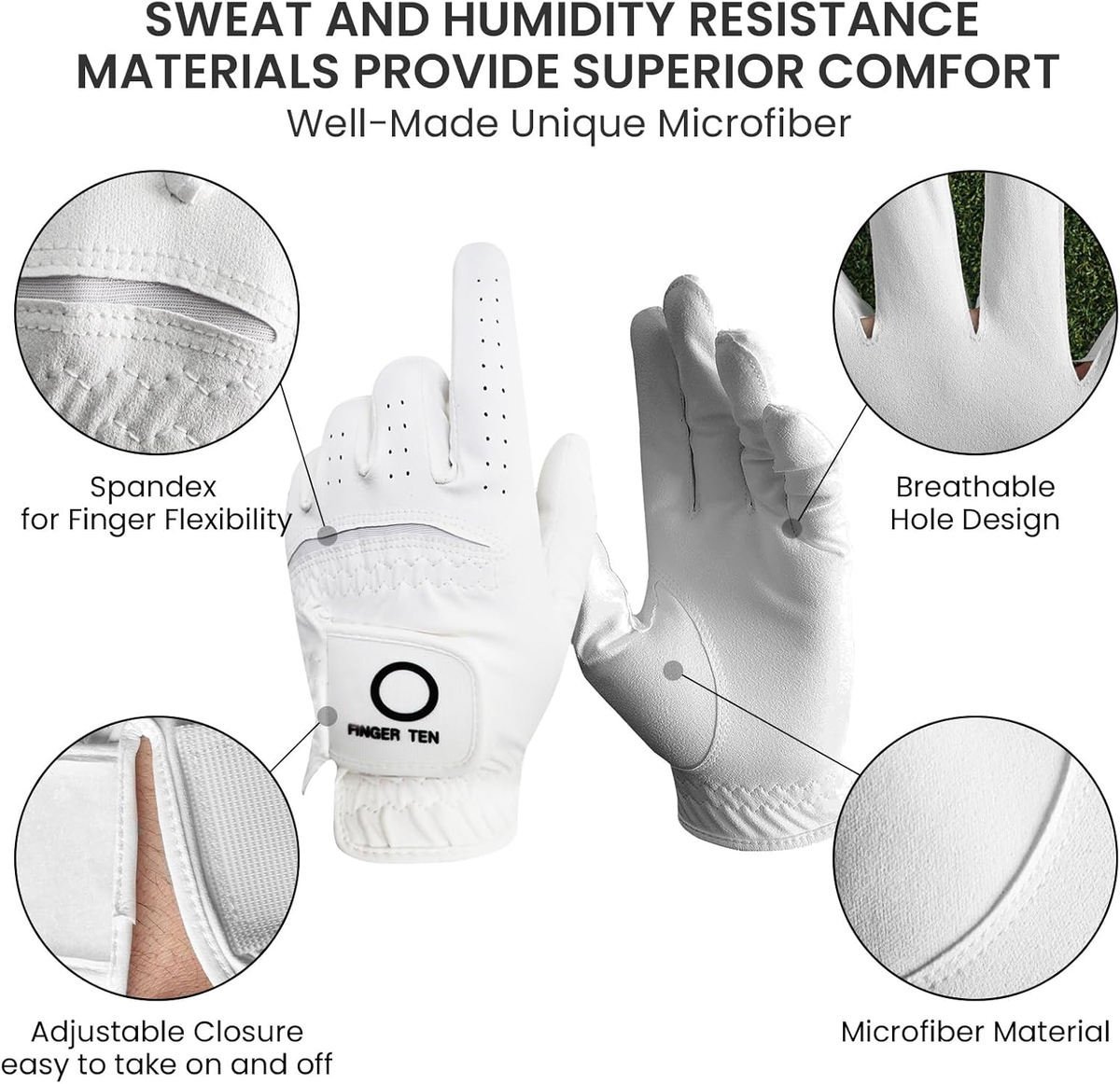 YOPRAL All Weather Golf Gloves Water Resistant Anti Slip Breathable for Men and Women Model YP-1011-16 - Image 4